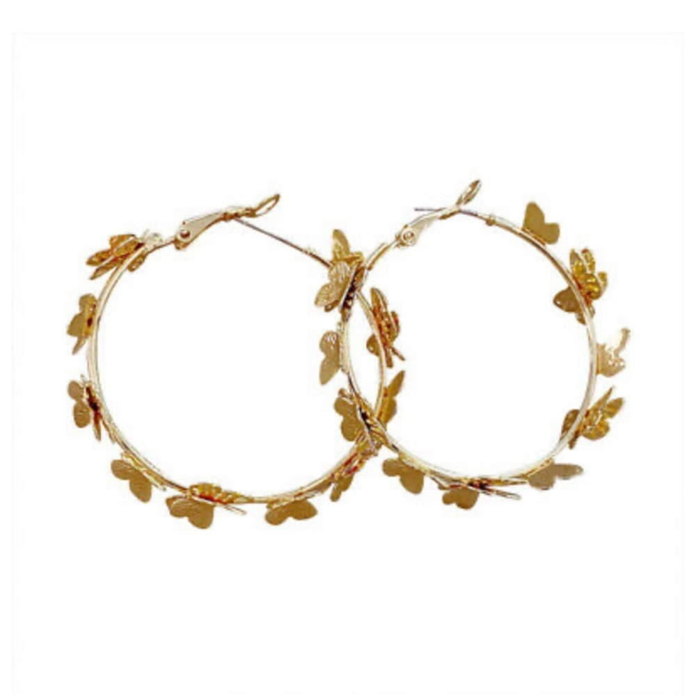 NEW 18k Gold Plated Butterflies Earrings - Picture 9 of 9